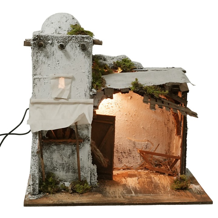 Casa araba illuminata con stalla 28,5x21xh28,5 cm