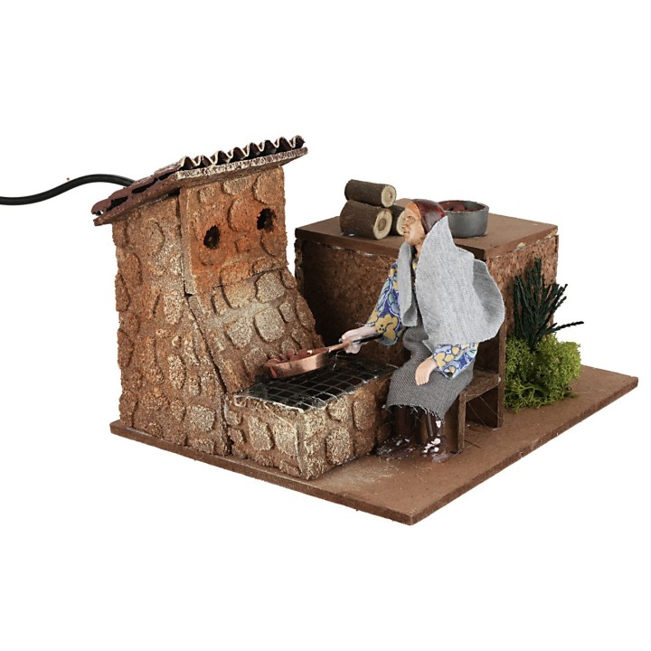 Caldarrostaia 12 cm in movimento cm 17x15x12 h