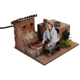 Caldarrostaia 12 cm in movimento cm 17x15x12 h