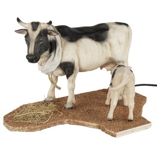 Mucca con vitello in movimento per statue cm 30