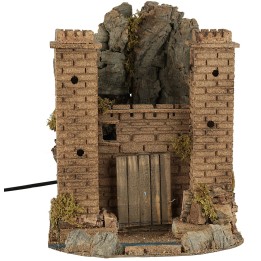 Castle with moving drawbridge cm 26x24x32 h