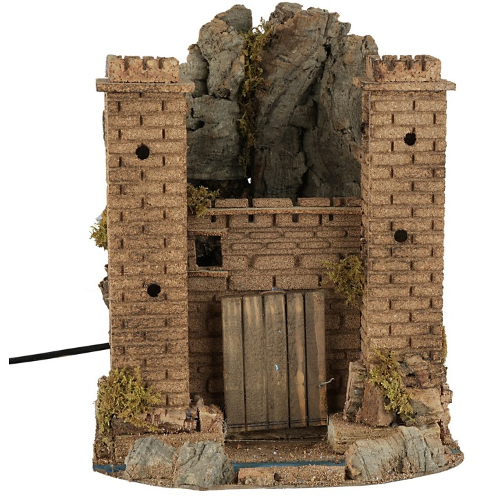 Castle with moving drawbridge cm 26x24x32 h