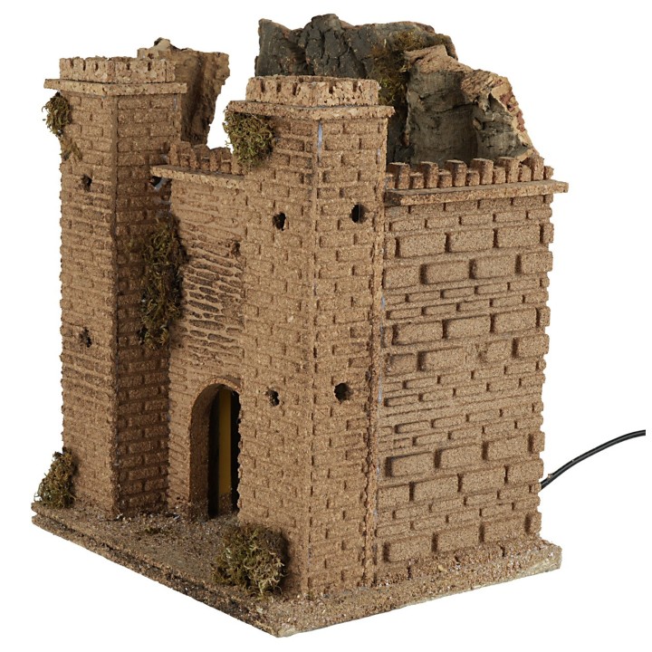 Castello con portone in movimento cm 24x20x29,5 h