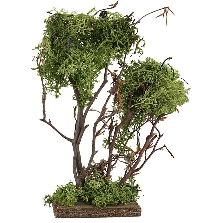 Albero verde doppio in lichene cm 20 h