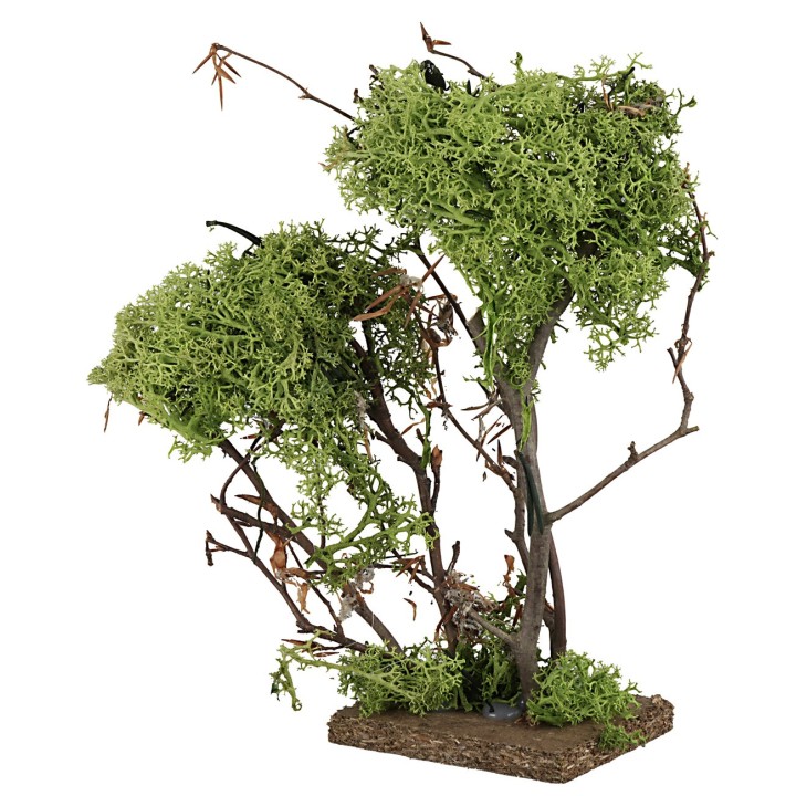 Albero verde doppio in lichene cm 20 h