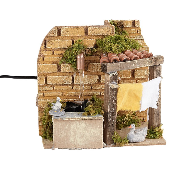 Fontana funzionante con stenditoio cm 15,5x10x15 h