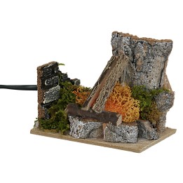 Bivouac with working fire cm 10x6x8 h
