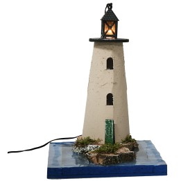 Faro con luce 3,5v effetto mare cm 13x13x18 h