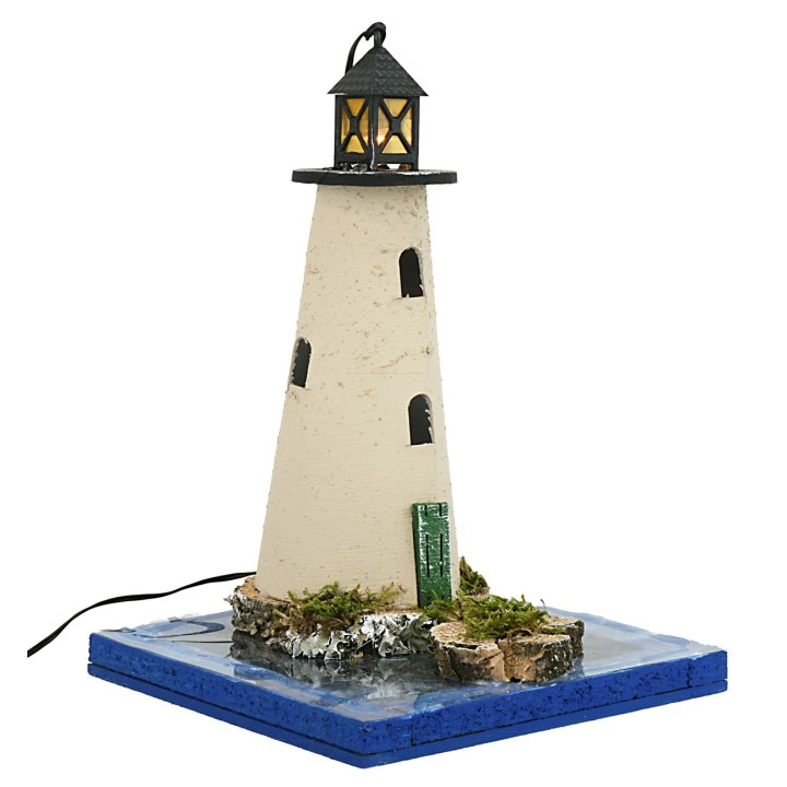 Lighthouse with 3.5v light sea effect cm 13x13x18 h