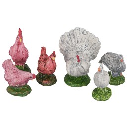 Set 6 galline per statue di altezza 10 cm