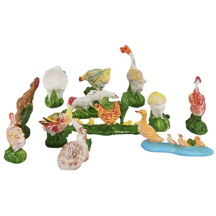 Set 12 animales de corral para estatuas de 10 cm