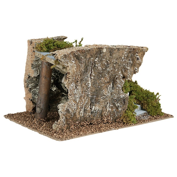 Scala curva a sinistra per presepe cm 17,5x24x14 h