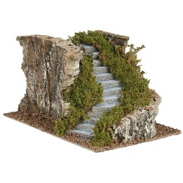 Escalera curva a la izquierda para pesebre de 17,5x24x14 h cm