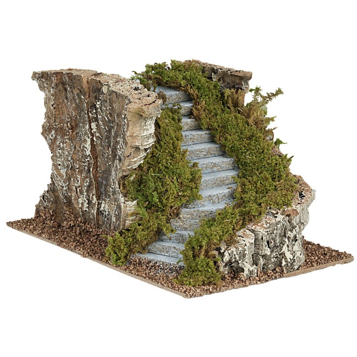 Scala curva a sinistra per presepe cm 17,5x24x14 h