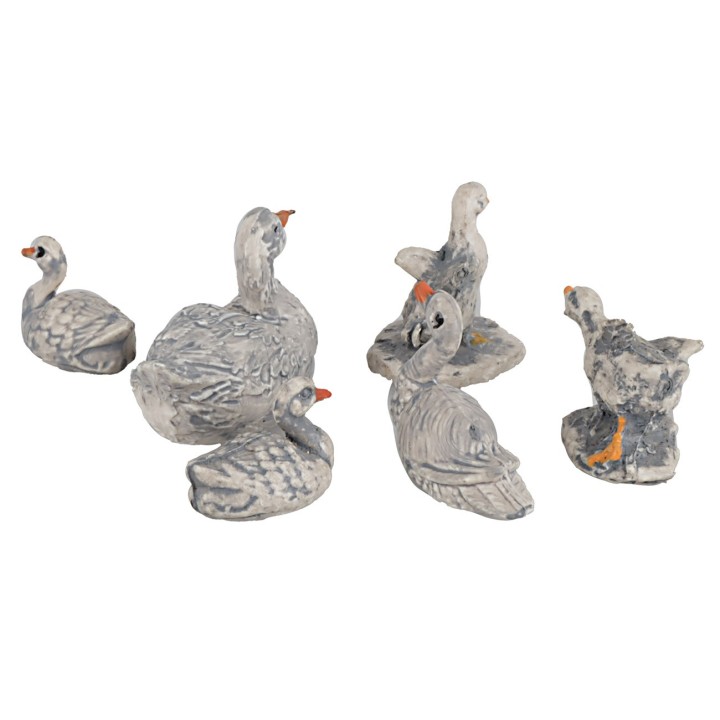 Set de 6 gansos para estatuas de 10 cm