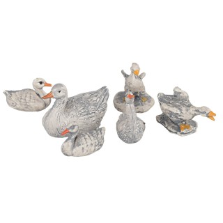 Set of 6 geese for 10 cm statues