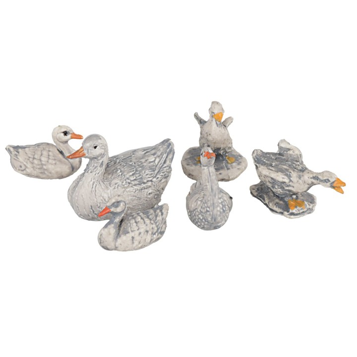 Set de 6 gansos para estatuas de 10 cm