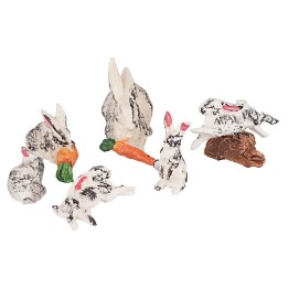 Set de 6 conejos para estatuas de 10 cm