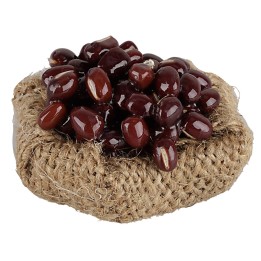 Low jute basket with beans 4 cm