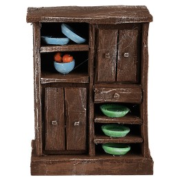 Armario de madera envejecida con puertas y cajones cm 8x5x11 h