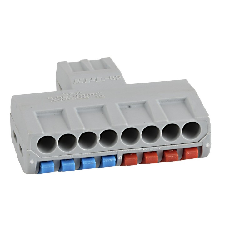 Terminal block for electrical connections with 8 outputs