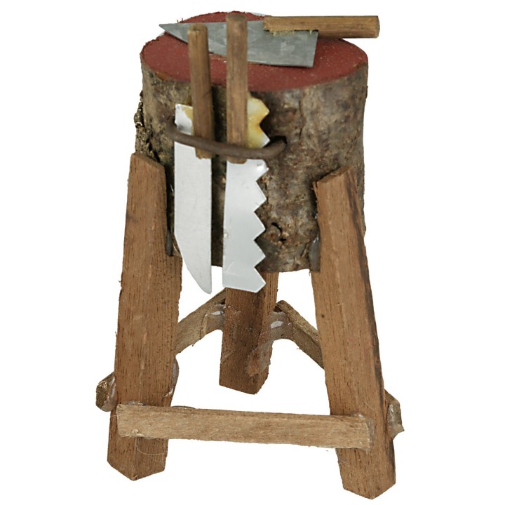 Tronco carnicero de madera cm 7 h