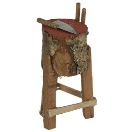 Tronco carnicero de madera cm 7 h