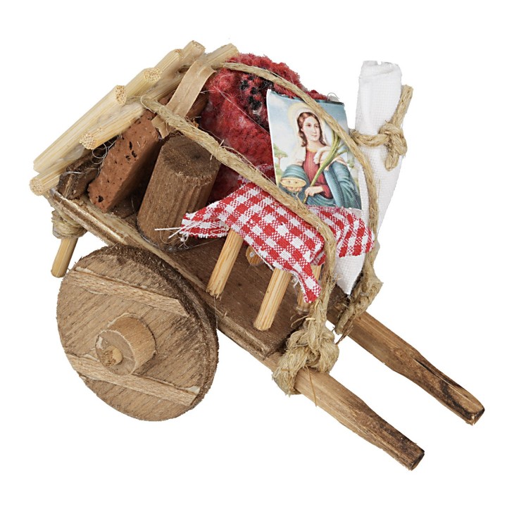 Carretto dello sfratto in legno cm 8x6,5X6 h