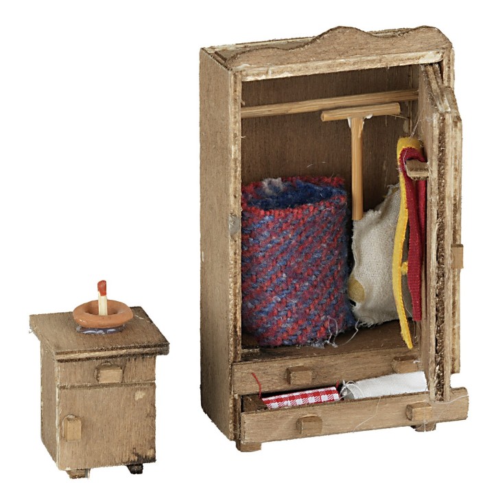 Set armadio e comodino in legno