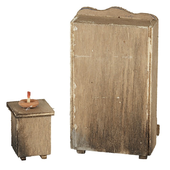 Wooden wardrobe and bedside table set