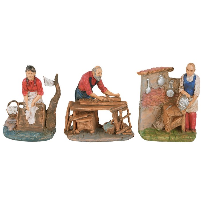 Set 6 artesanos 10 cm para belén
