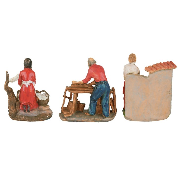 Set of 6 artisans, 10 cm for nativity scene