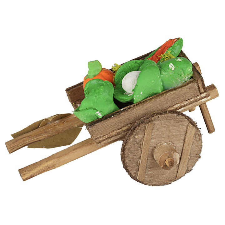 Wooden cart with vegetables cm 8x7x6 h