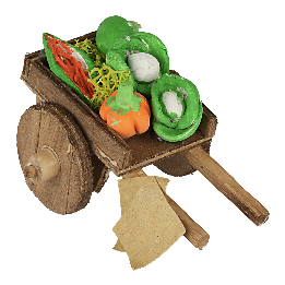 Carro de madera con verduras cm 8x7x6 h