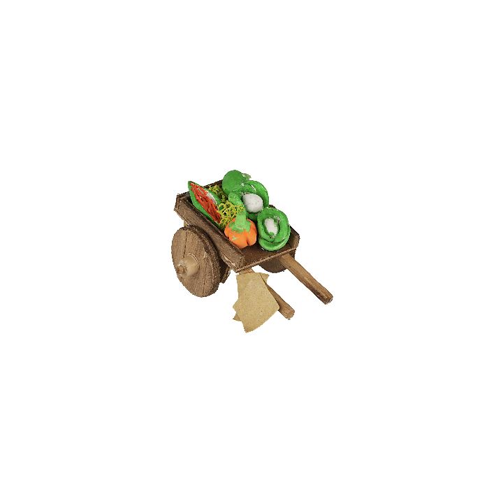 Carro de madera con verduras cm 8x7x6 h