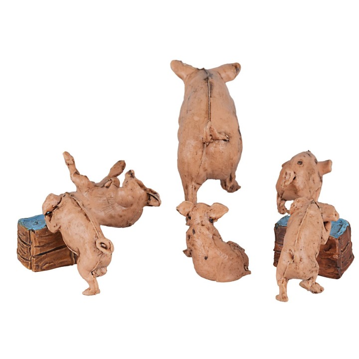 Set de 6 cerdos para figuras de 10 cm