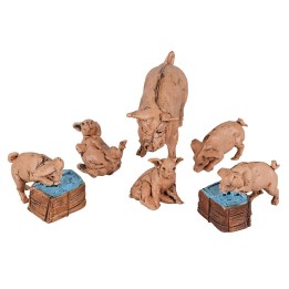 Set de 6 cerdos para figuras de 10 cm