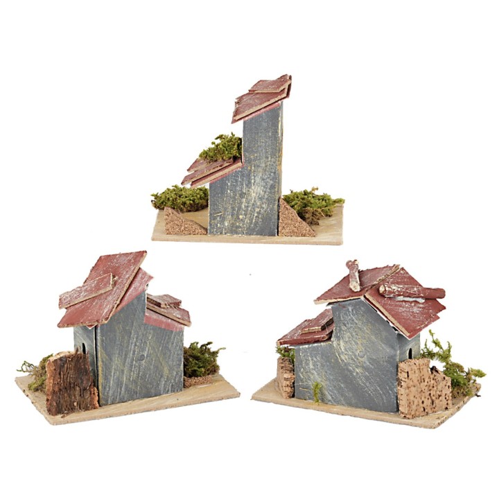 Set 3 casette per presepe cm 14x9x10 h
