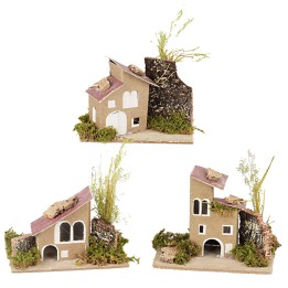 Serie 3 de casas en la distancia cm 14x9x15 h