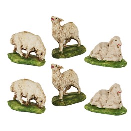 Conjunto de 6 ovejas para estatuas de 5-6 cm