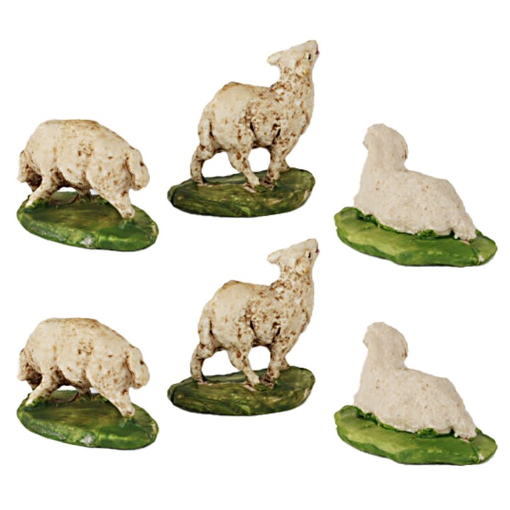 Conjunto de 6 ovejas para estatuas de 5-6 cm