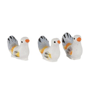Juego de 3 palomas de resina de 1,2 cm
