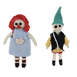 Set of 2 toy dolls, 1x4 cm h
