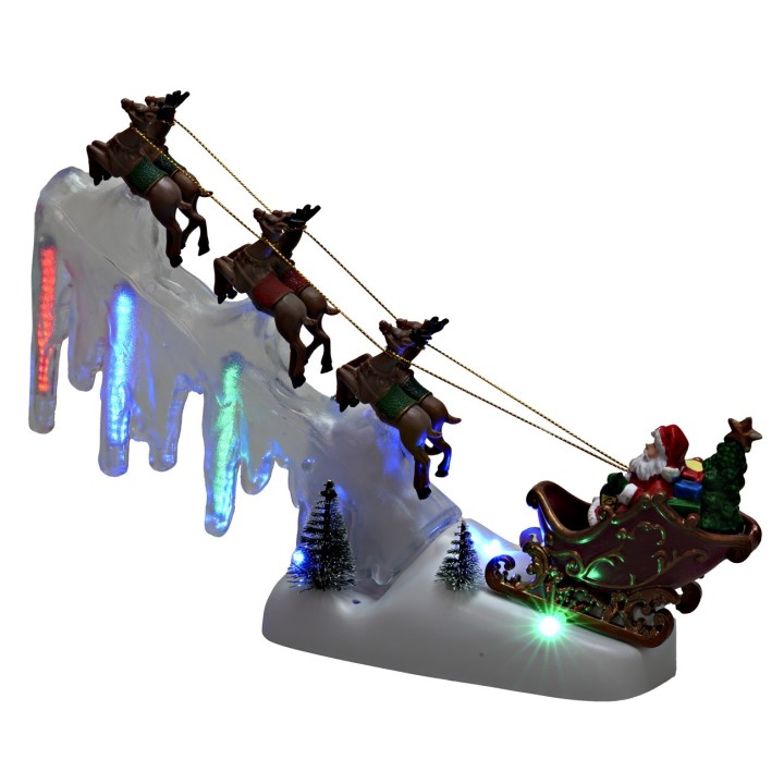 Carrusel navideño completo con luces y música cm 33x21x31h