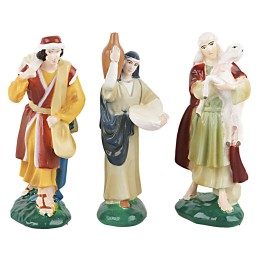 Set of three shepherds statues 9 cm
