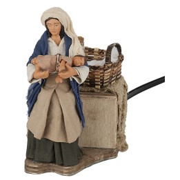 Woman with baby in arms 12 cm in motion