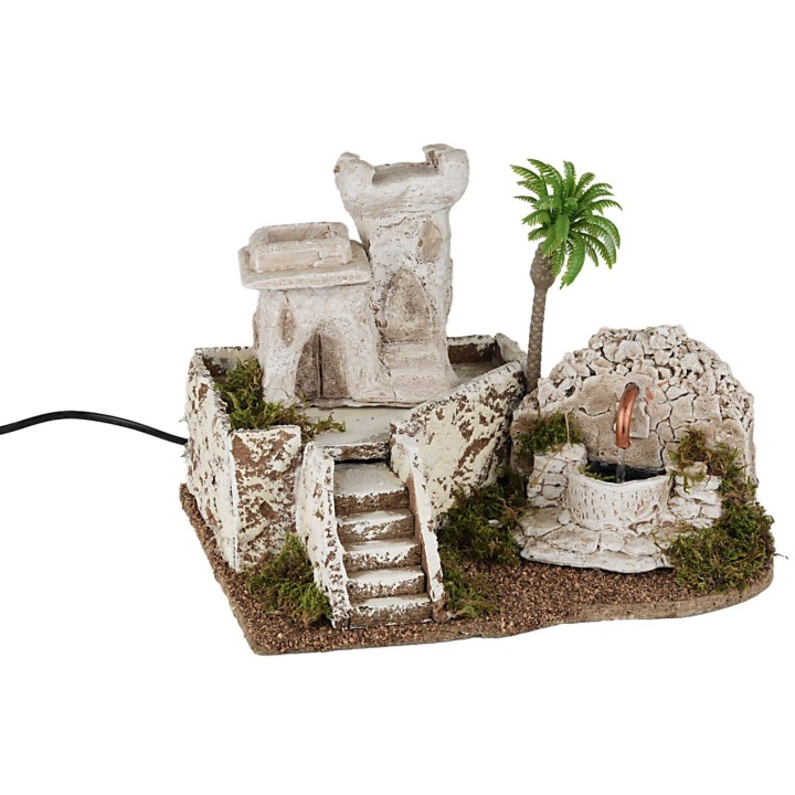 Casa árabe con fuente funcional cm 29x23x21 h