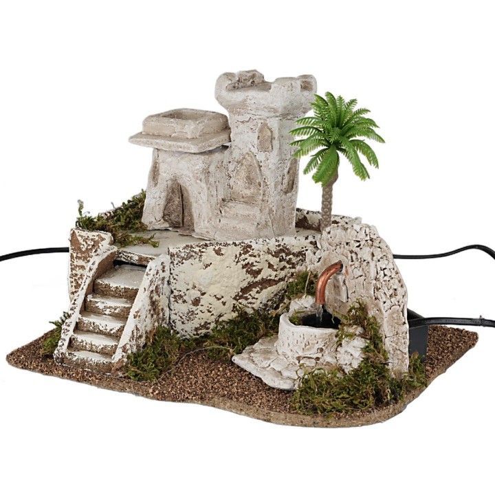 Casa árabe con fuente funcional cm 29x23x21 h