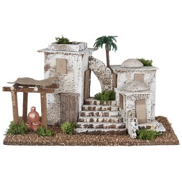 Pueblo árabe con escalera y pórtico cm 24x41x20,5 h