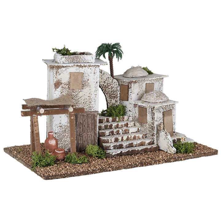 Pueblo árabe con escalera y pórtico cm 24x41x20,5 h